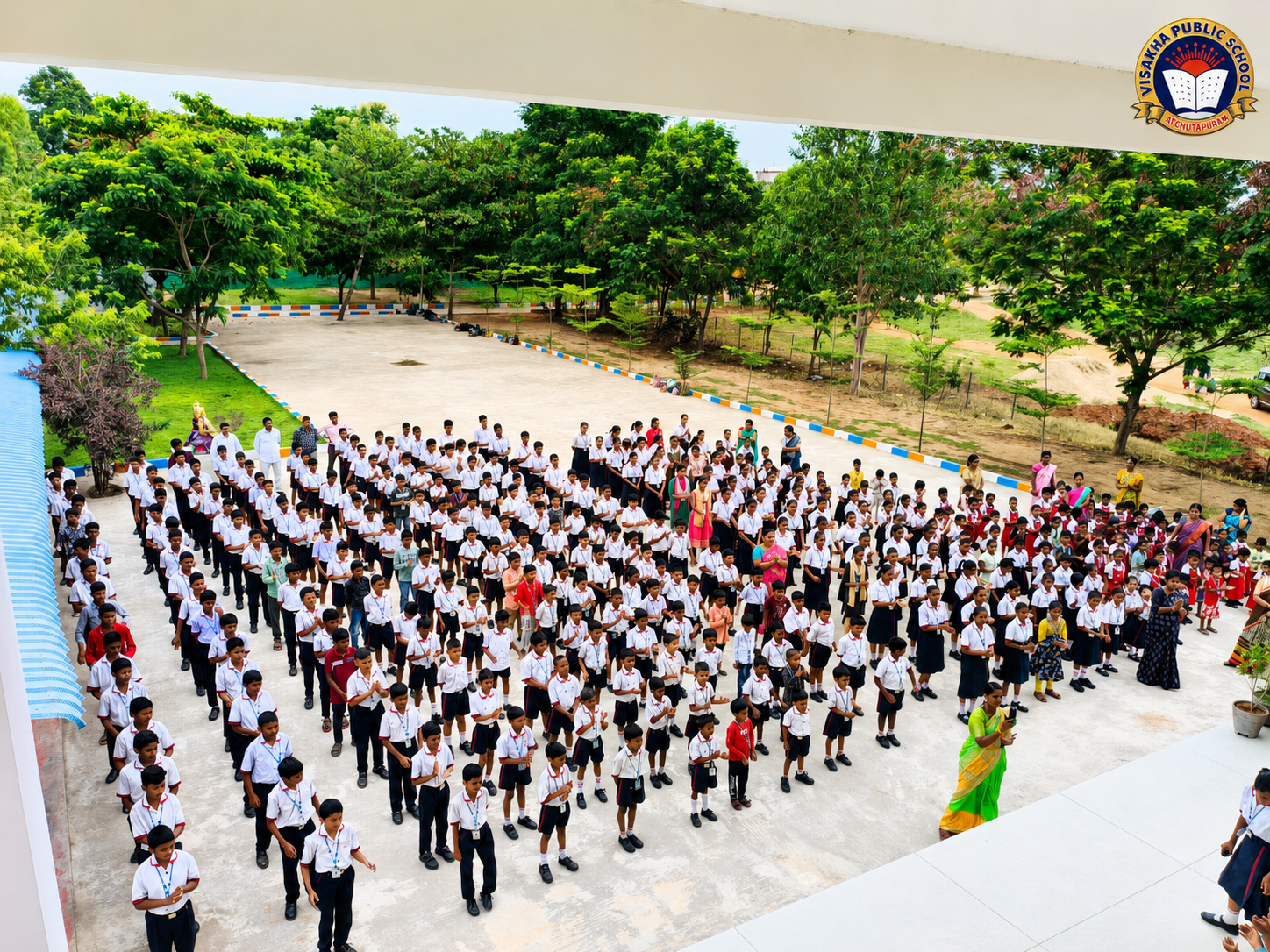 Students gathered for school assembly